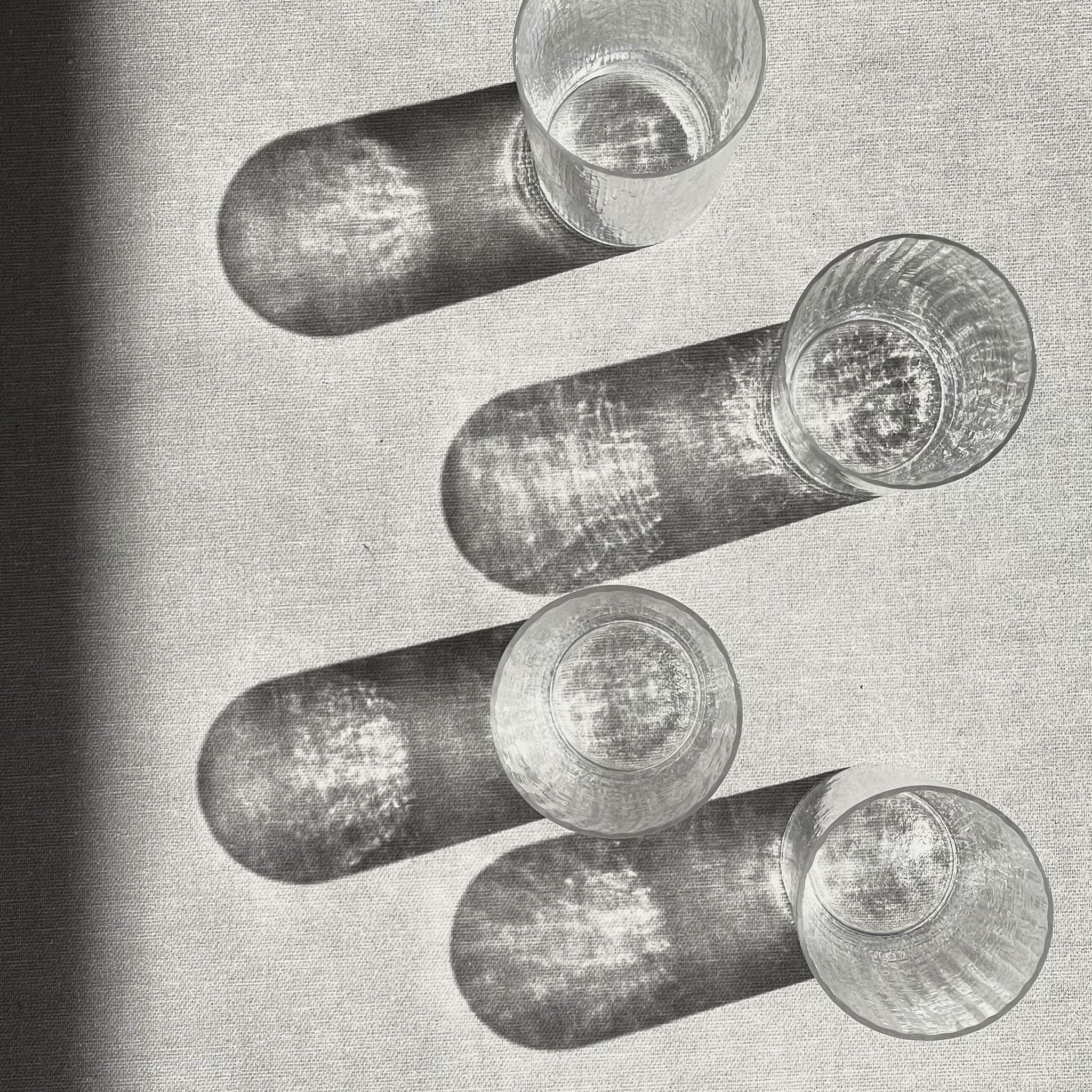 Set of 4 Driftwood Glasses by Bengt Edenfalk for Skruf Glassworks, Sweden, 1970s.