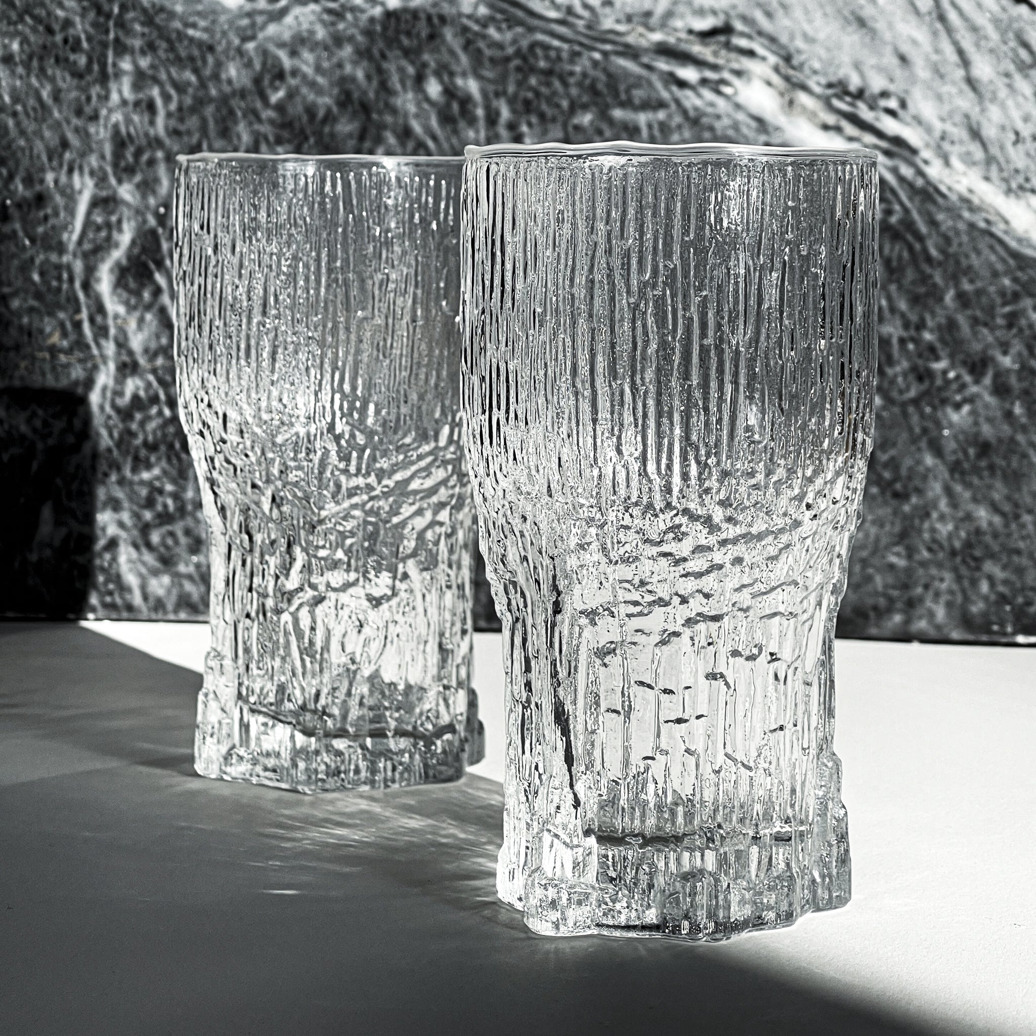 Set of 2 Aslak glasses by Tapio Wirkkala for Iittala, Finland, 1970s.