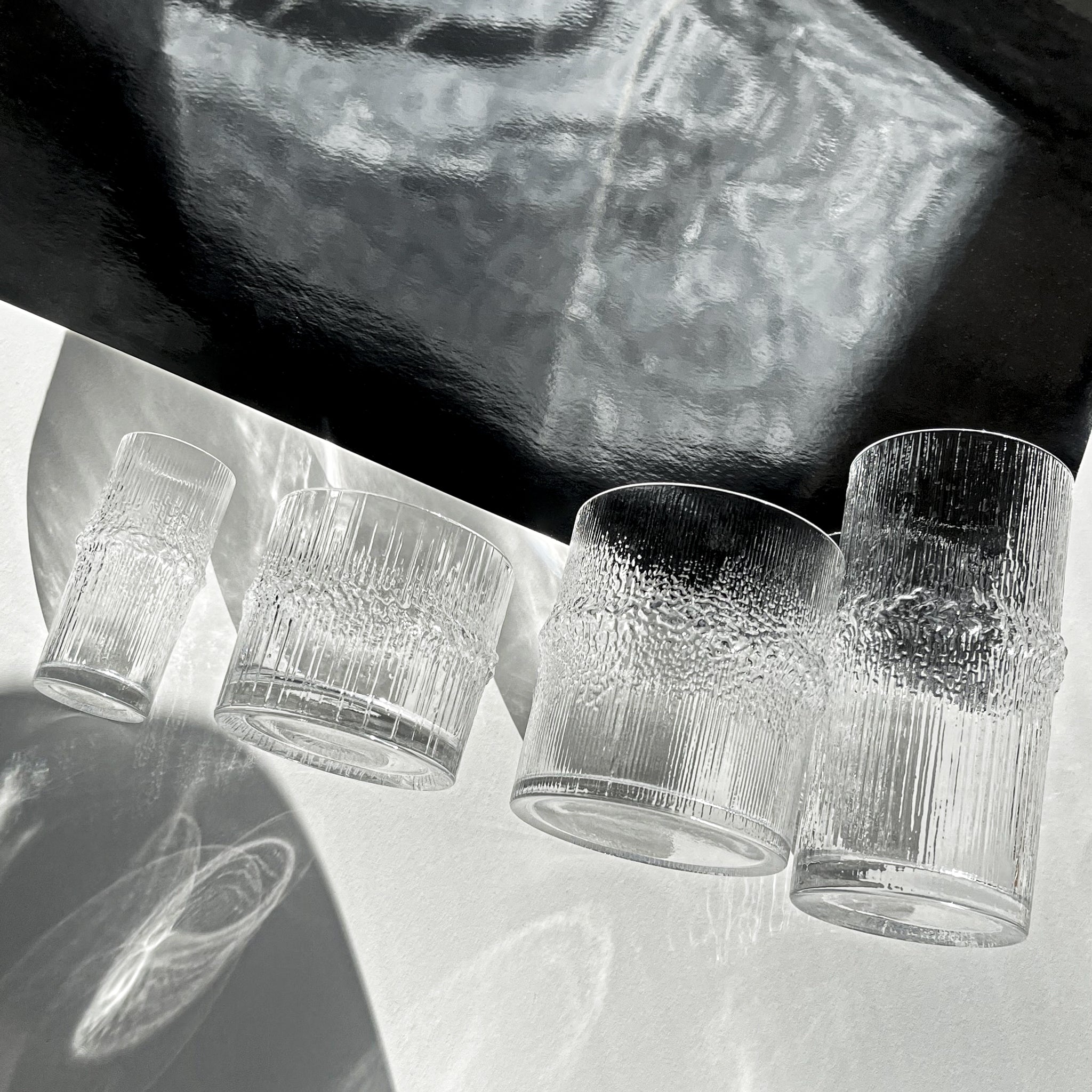 Set of 4 Niva shot glasses by Tapio Wirkkala for Iittala, Finland, 1970s.