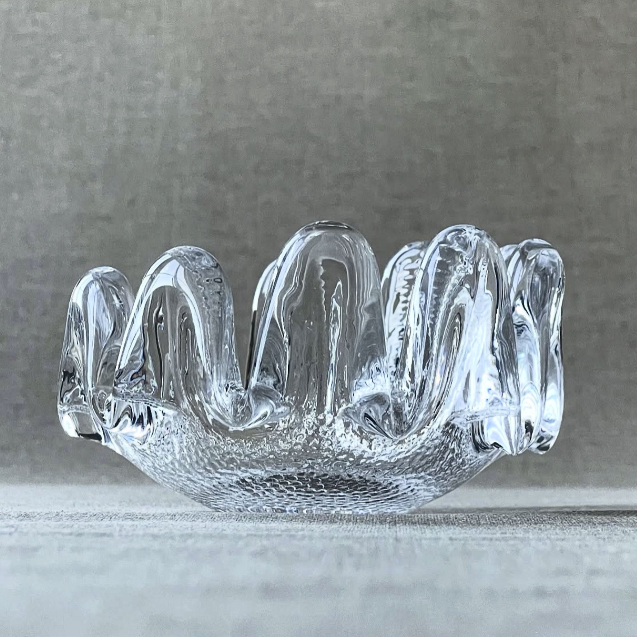 Sculptural candleholder by Göran Wärff for Kosta Boda, Sweden, 1970s.