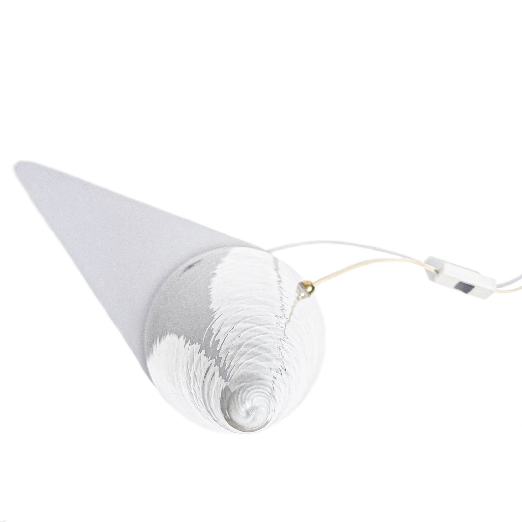 Conical swirl Murano glass lamp, Italy, 1970s.