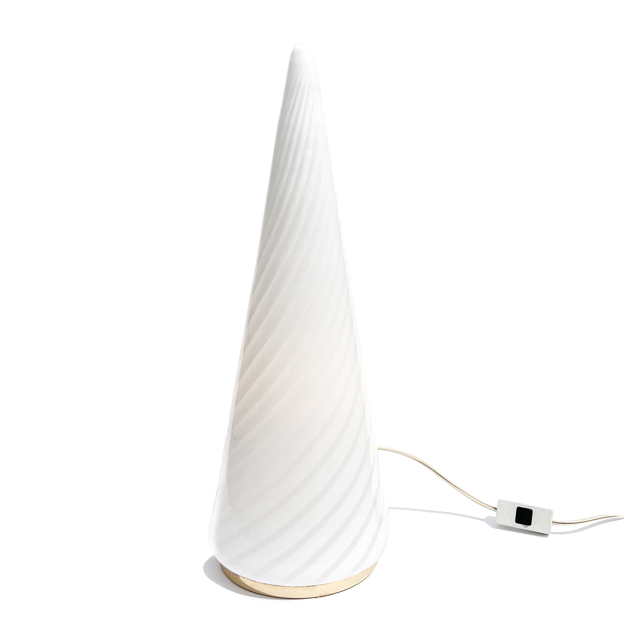 Conical swirl Murano glass lamp, Italy, 1970s.