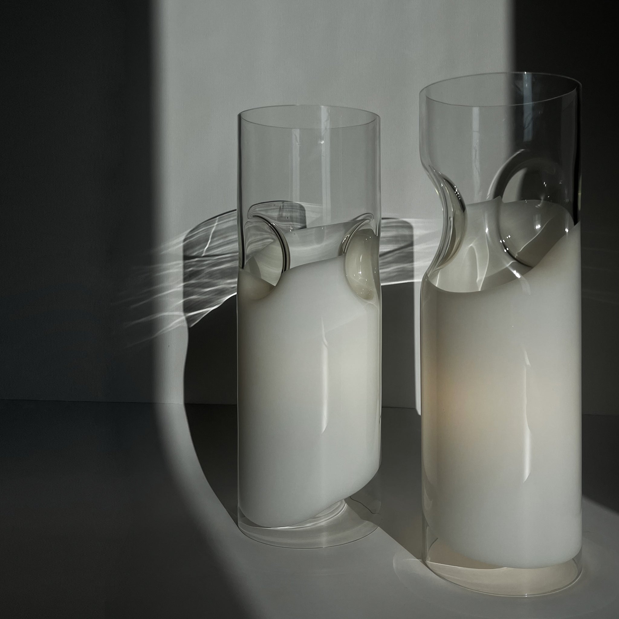 Pair of large Murano glass lamps by Vistosi, Italy, 1970s.