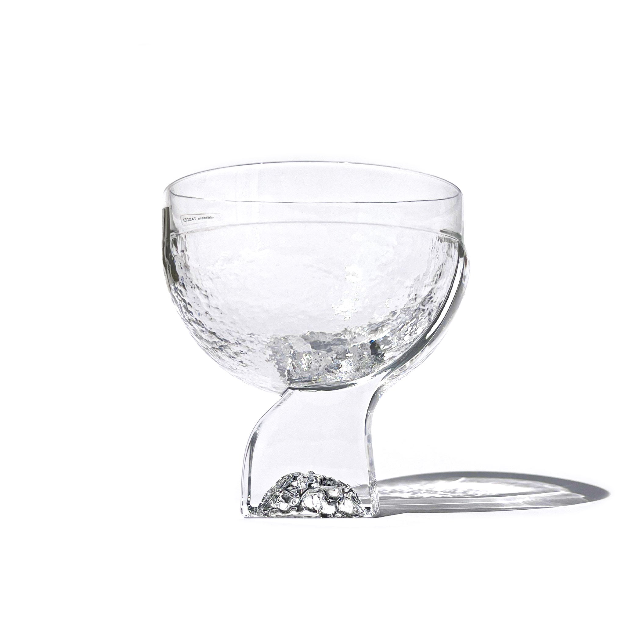 Set of 6 ice-like crystal glasses by Taddei Sestini for Kristall Krisla, Italy, 1970s.