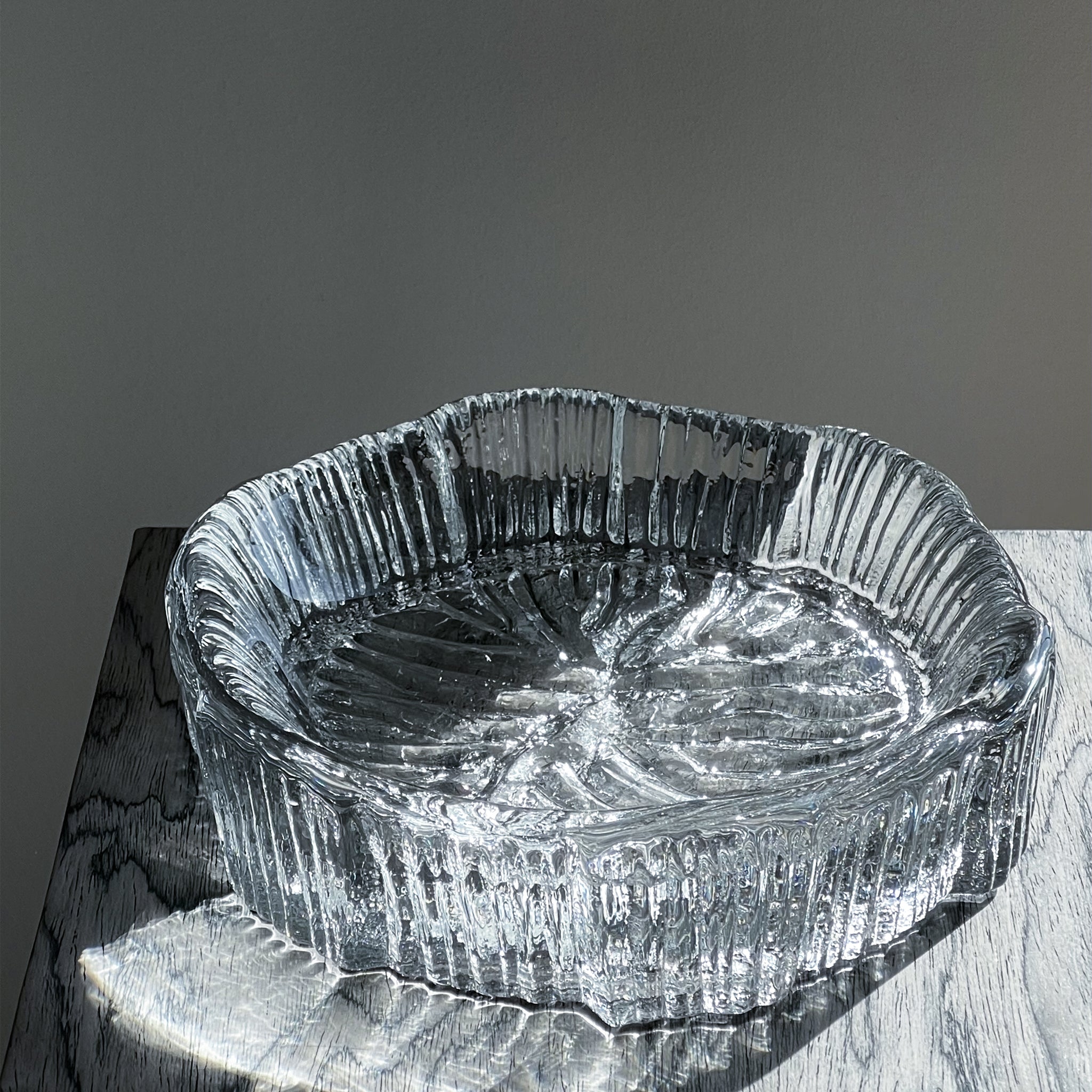 Textured glass bowl by Hadeland Glassverk, Norway, 1970s.