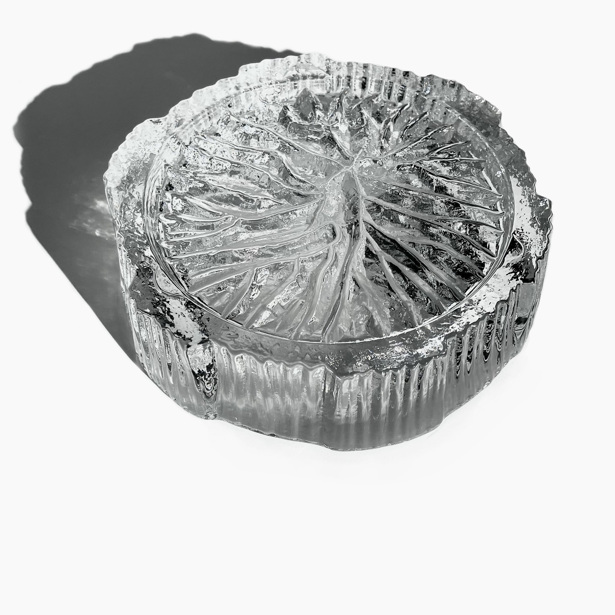 Textured glass bowl by Hadeland Glassverk, Norway, 1970s.