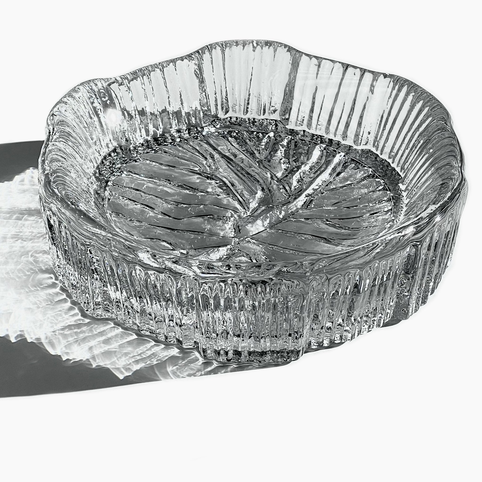 Textured glass bowl by Hadeland Glassverk, Norway, 1970s.