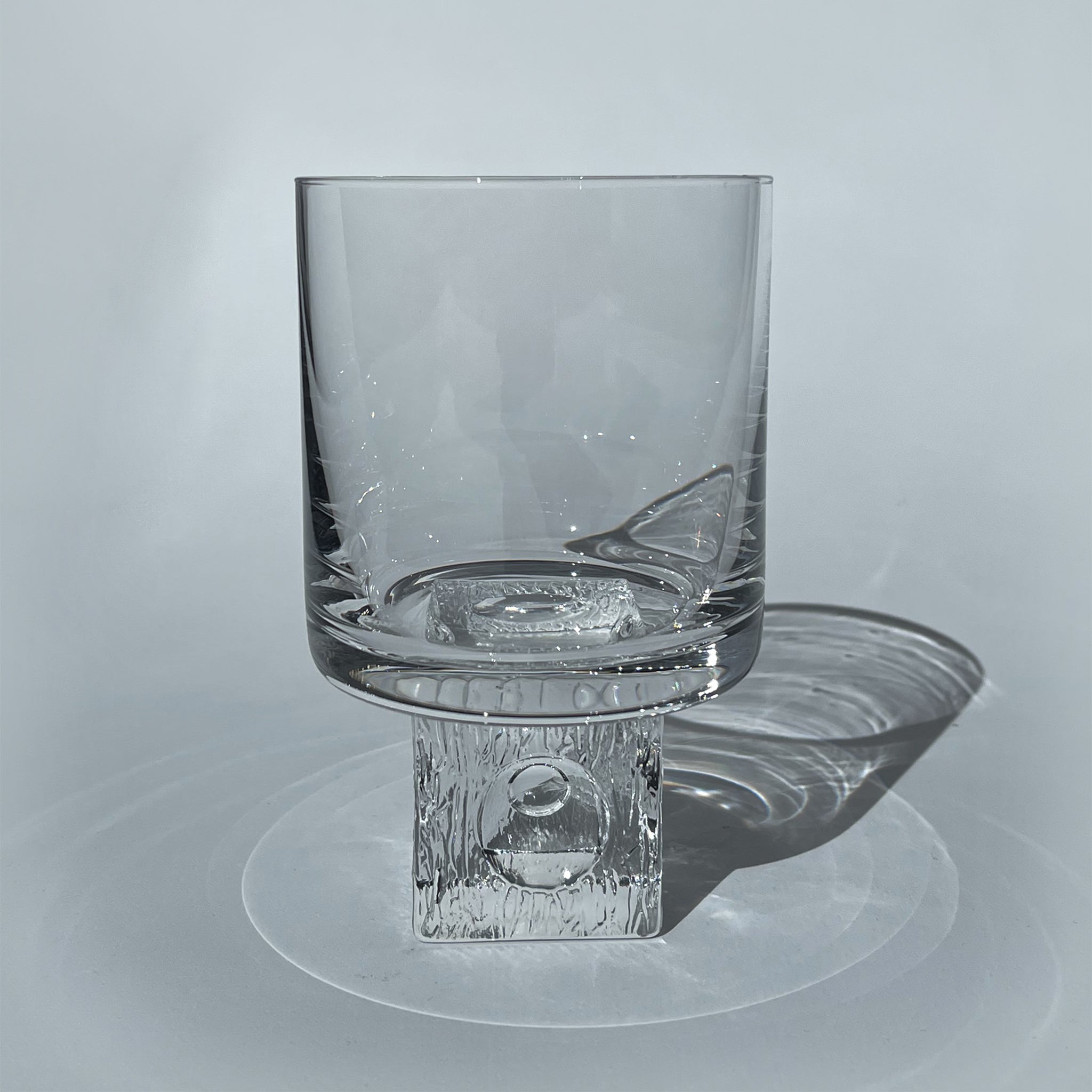 Set of 4 ice cube base crystal glasses, Kristall, Italy, 1970s.