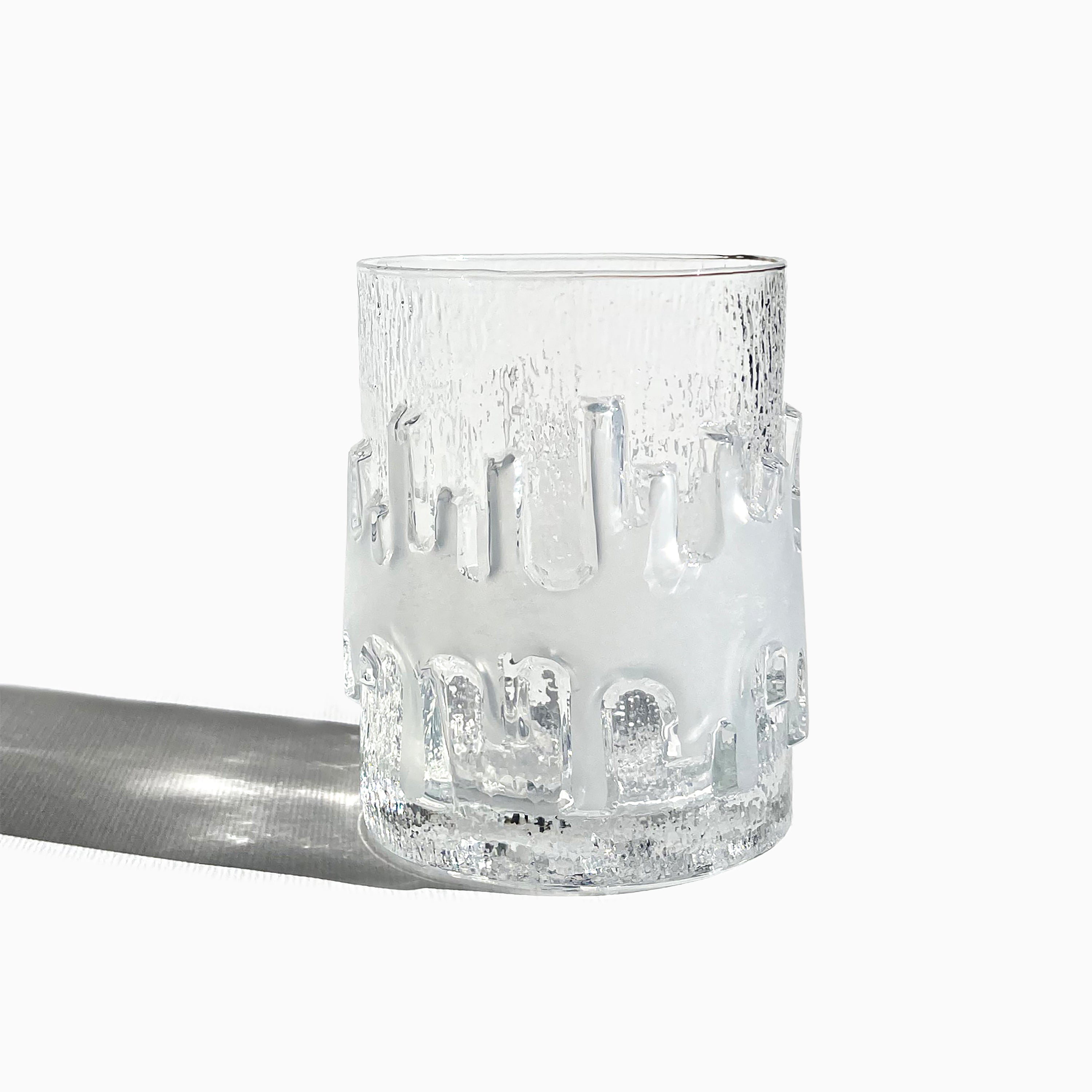 Set of 6 ice-like whisky glasses, 1980s.