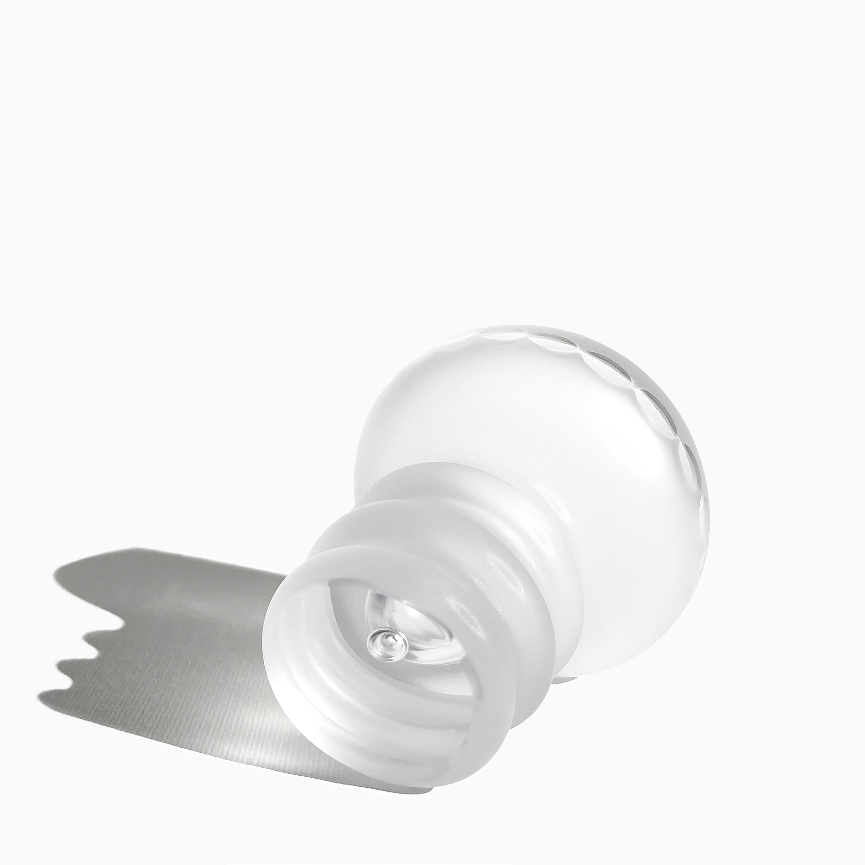 Set de 2 copas satinadas interestelares con burbuja en la base, Italia, 70s.