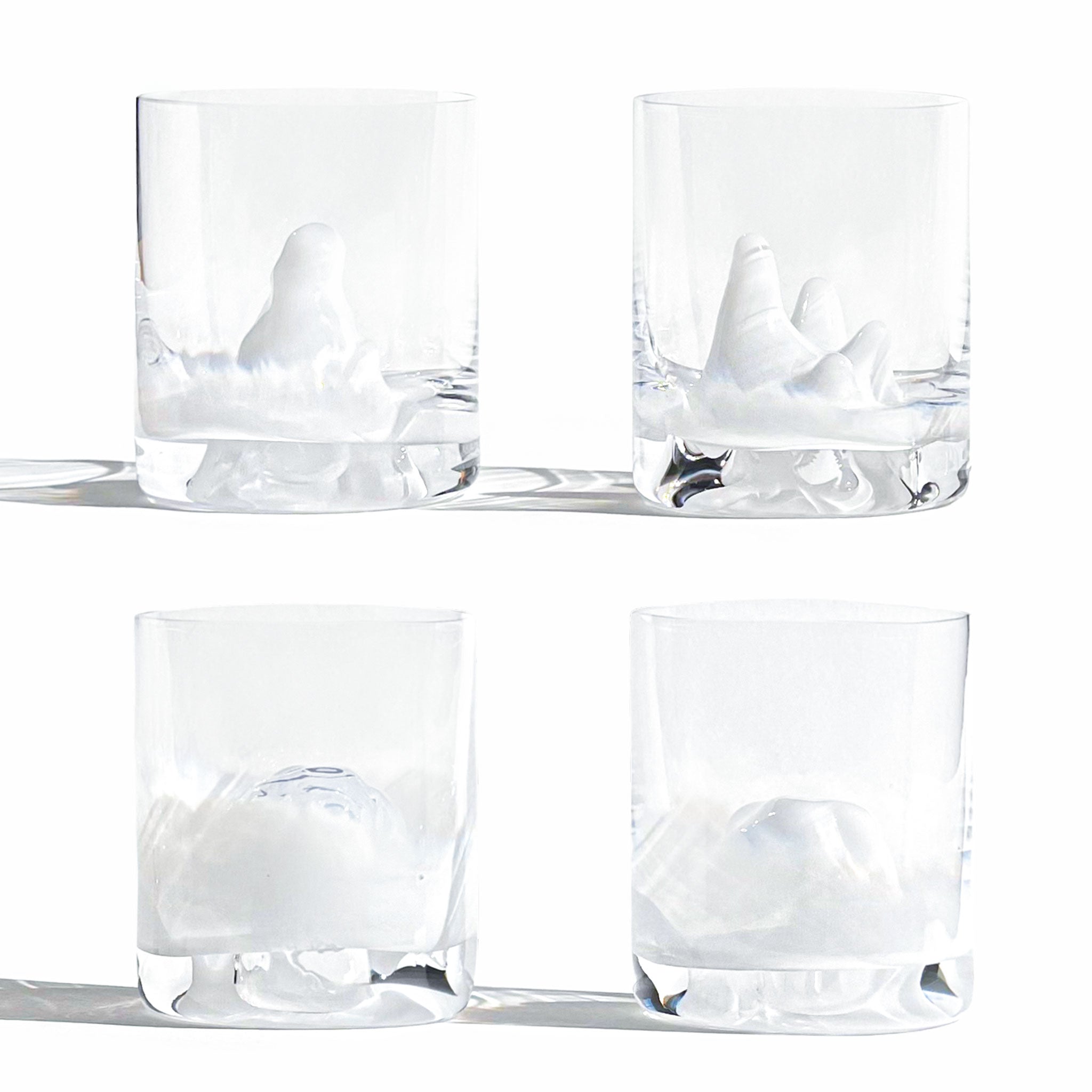 Set de 4 vasos escultóricos Cuerpo de Glaciar