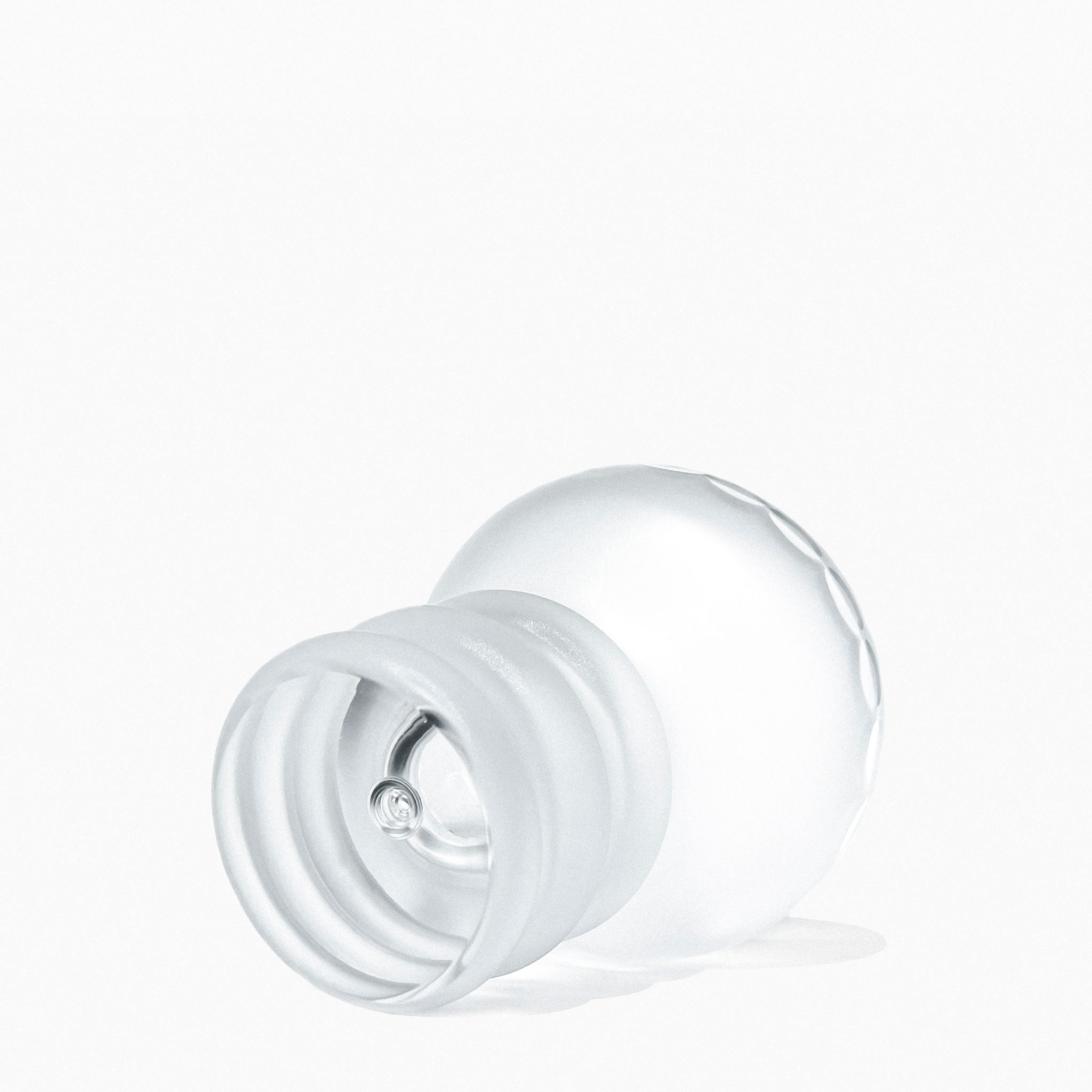 Set of 2 interstellar satin glasses with bubble in the base, Italy, 1970s.