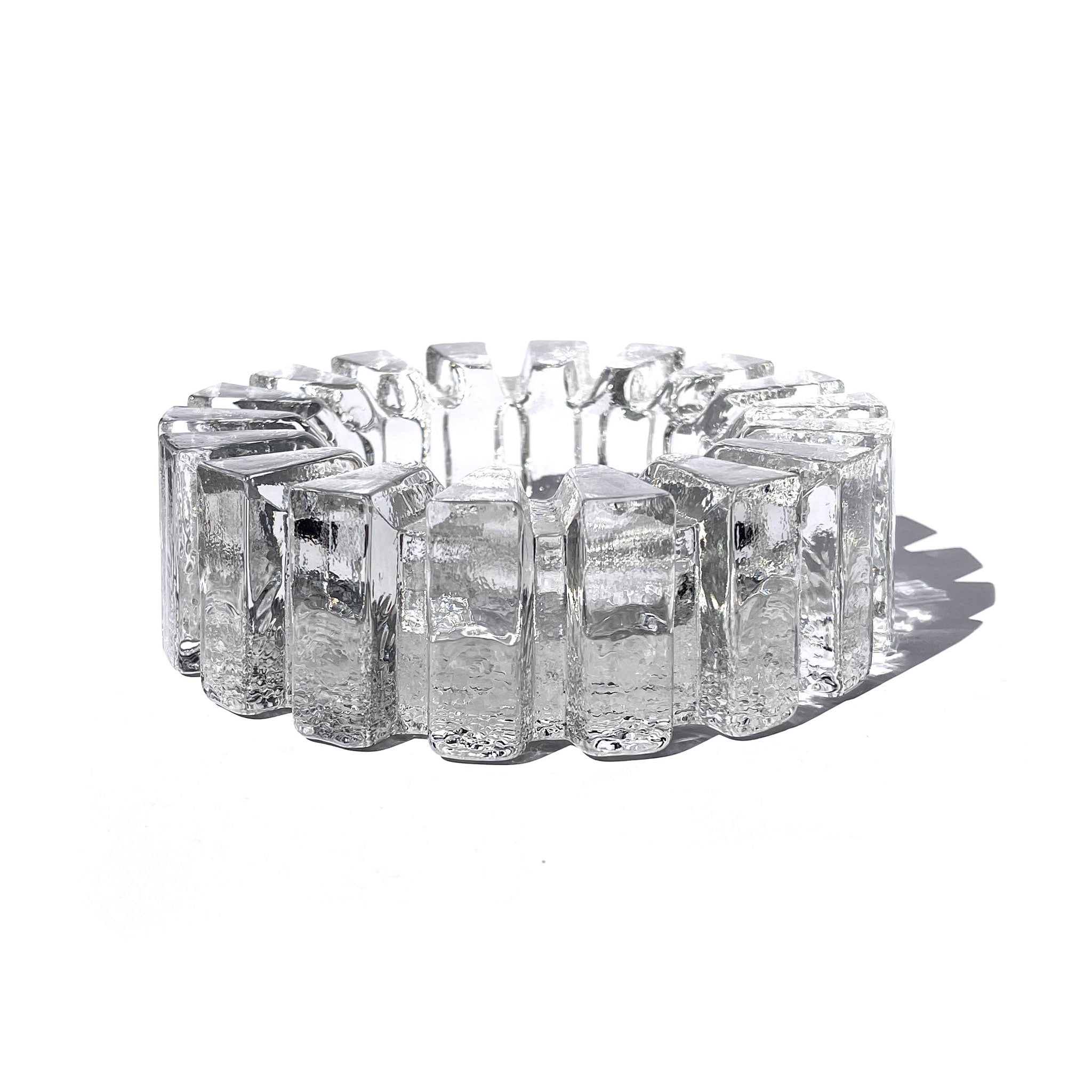 Ice-textured glass tray, Pukeberg, Sweden, 1960s.