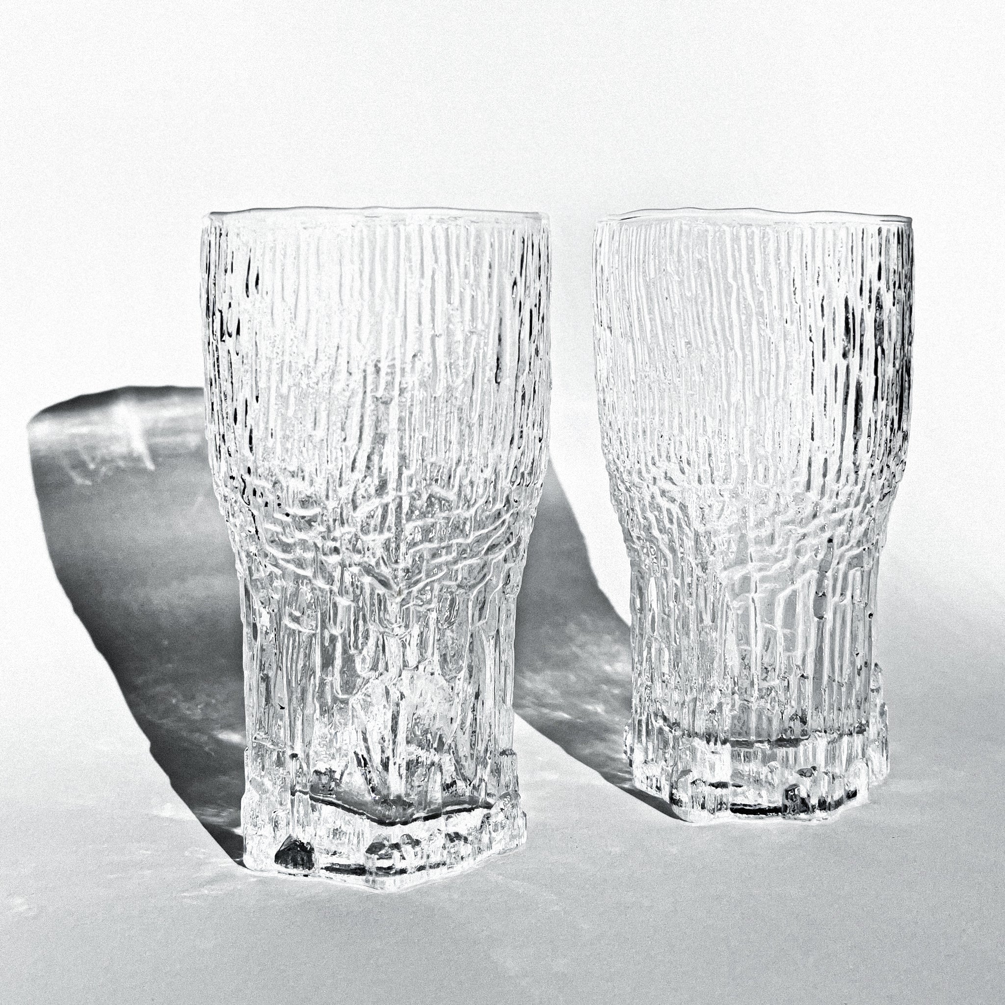 Set of 2 Aslak glasses by Tapio Wirkkala for Iittala, Finland, 1970s.