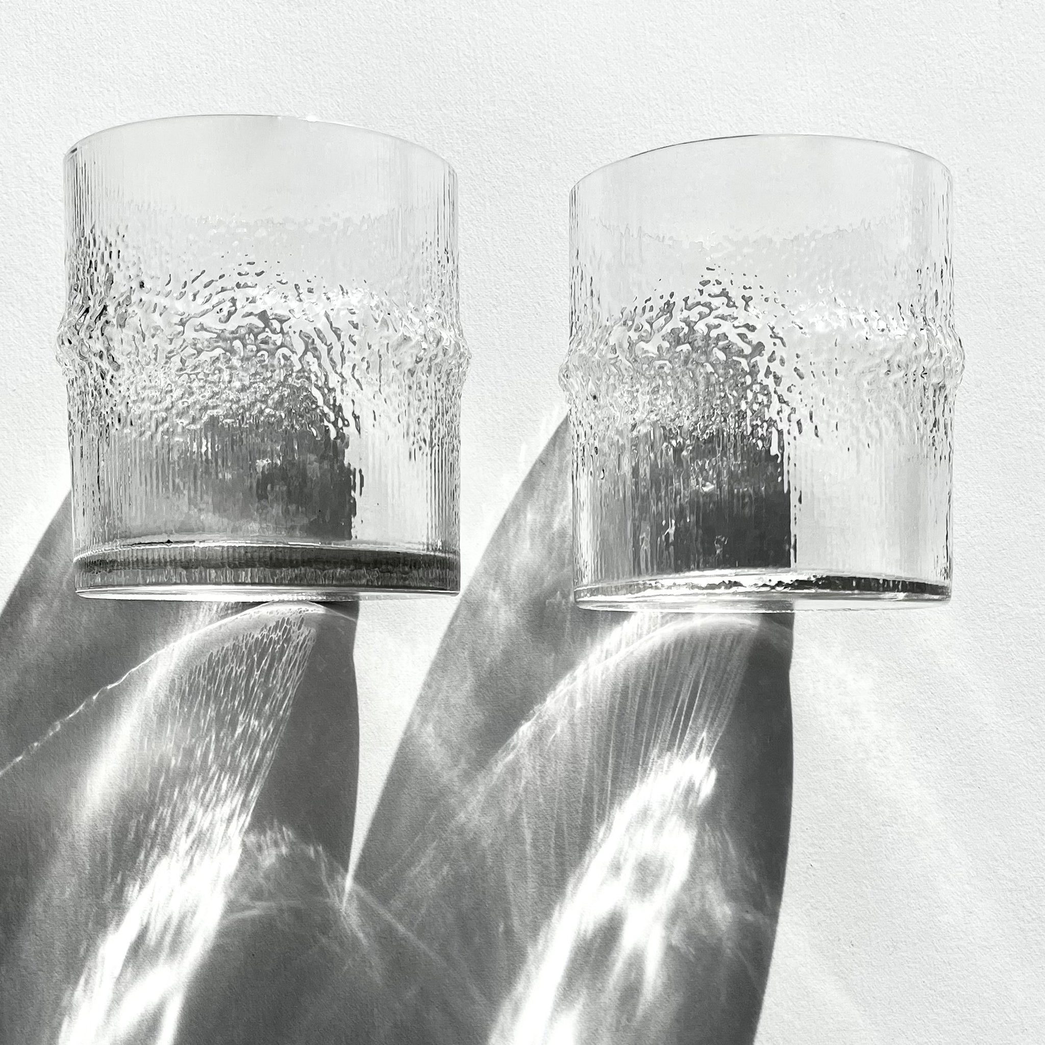 Set of 2 Niva whisky glasses by Tapio Wirkkala for Iittala, Finland, 1970s.