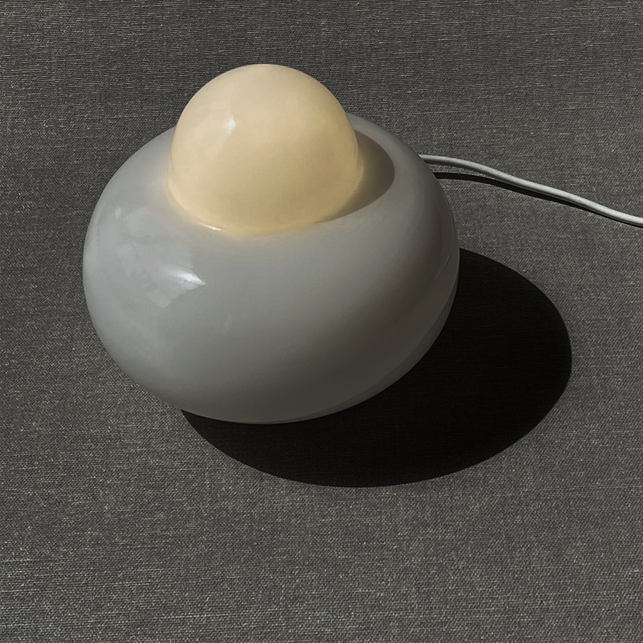 Mini Space Age opaline glass table lamp, Italy, 1970s.