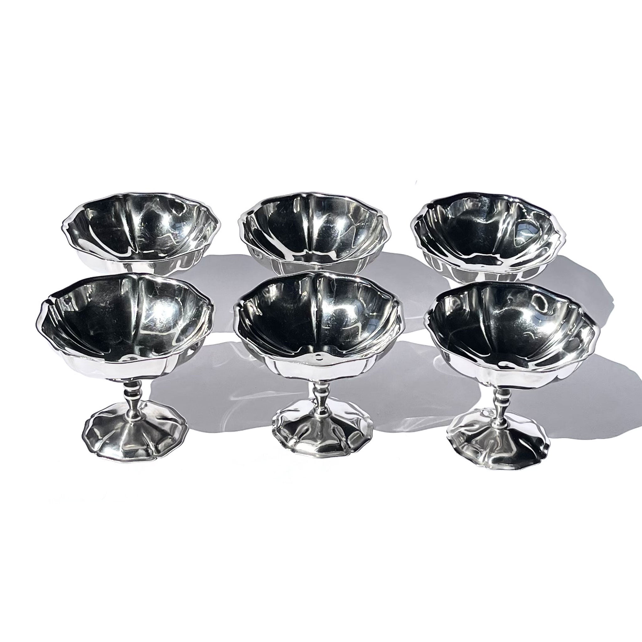 Floral stainless steel cups.