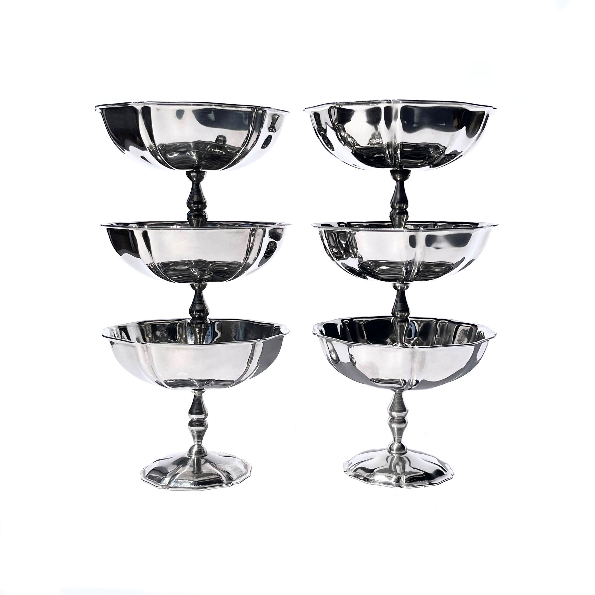 Floral stainless steel cups.