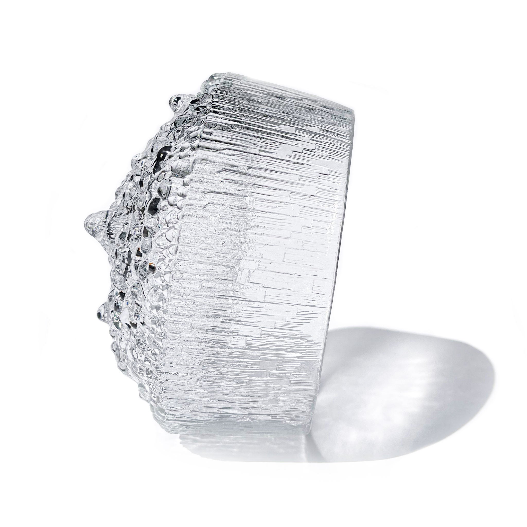Ultima Thule textured glass bowl designed by Tapio Wirkkala for Iittala, Finland, 1970s.