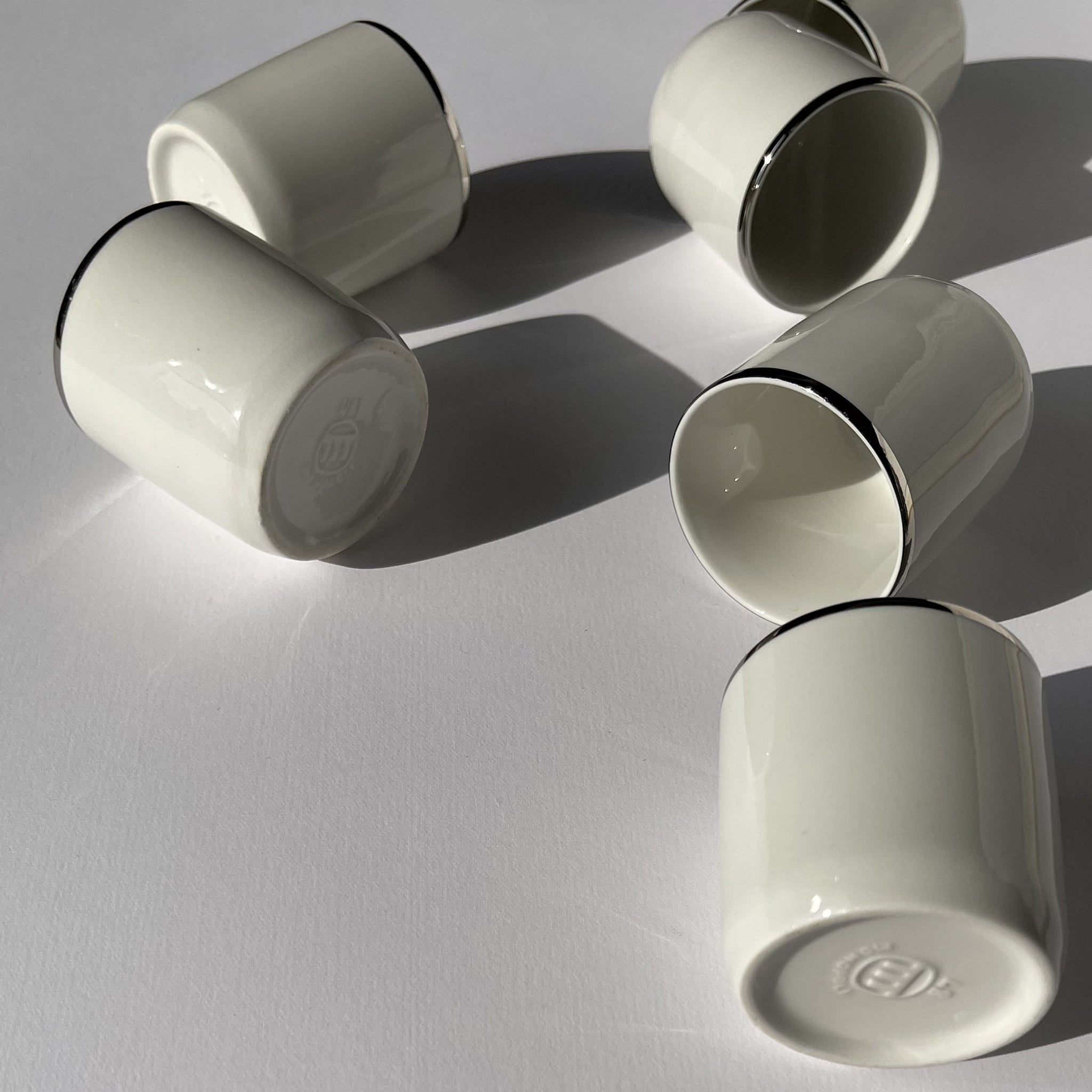 Set of 6 porcelain coffee cups Monopoli, Italy.