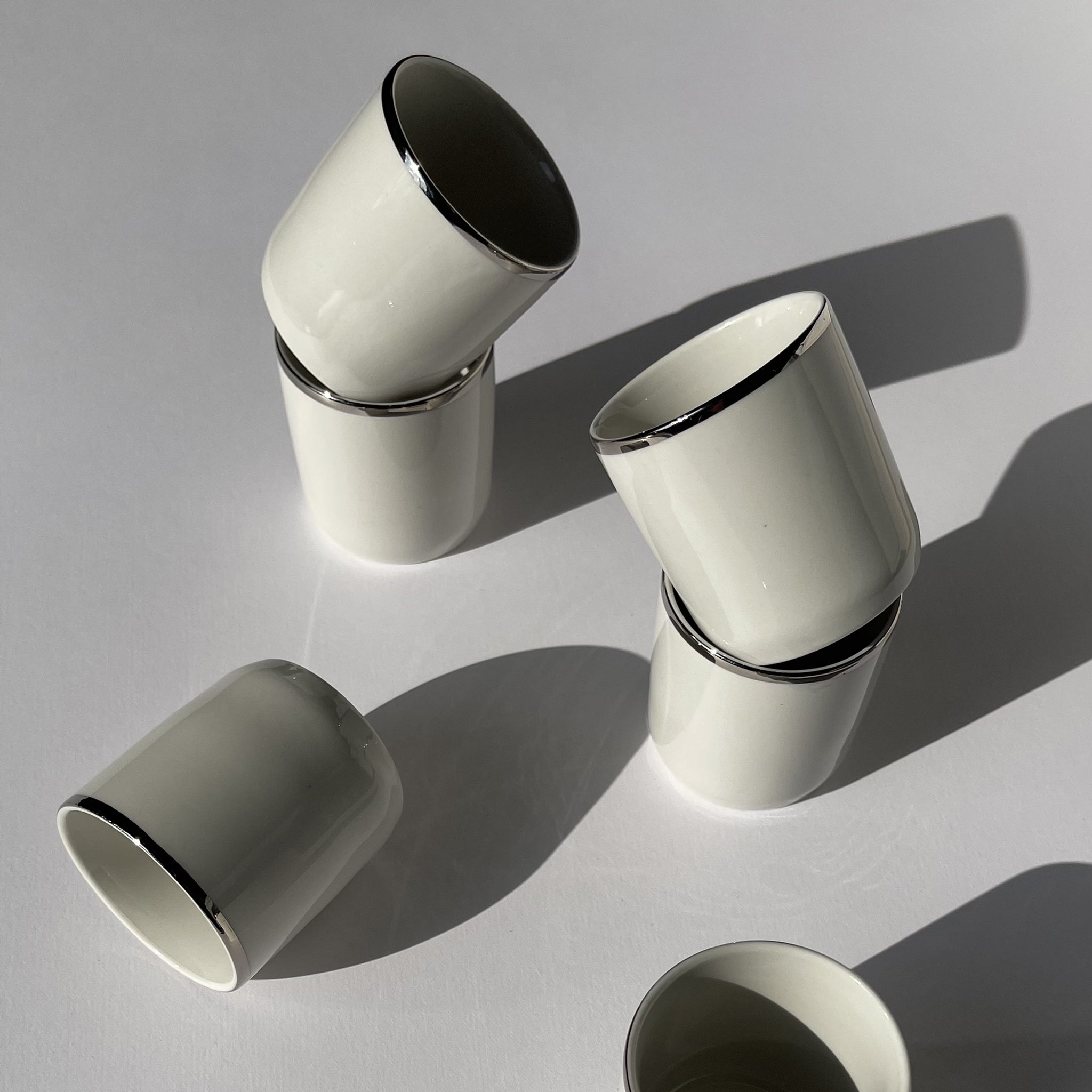 Set of 6 porcelain coffee cups Monopoli, Italy.