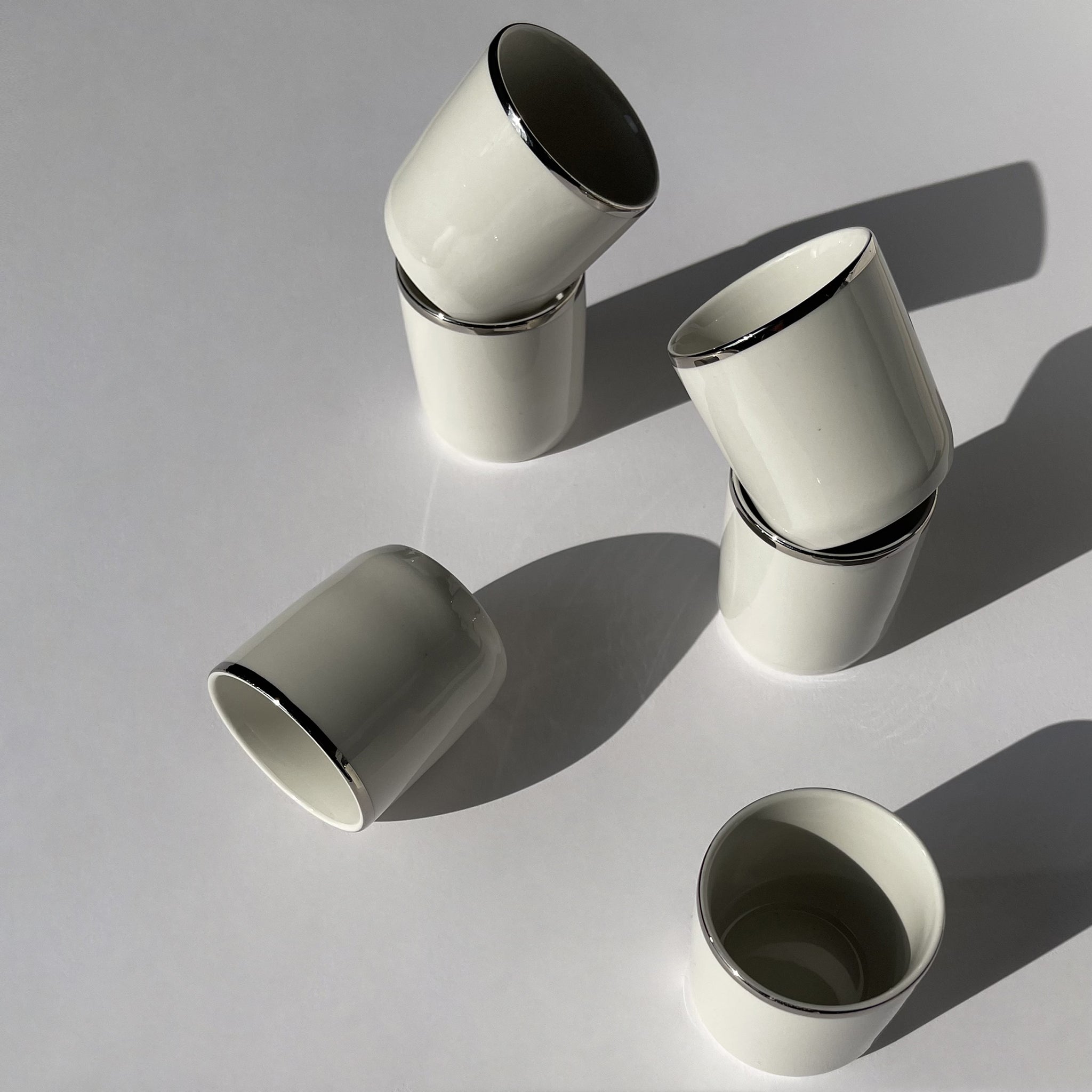Set of 6 porcelain coffee cups Monopoli, Italy.